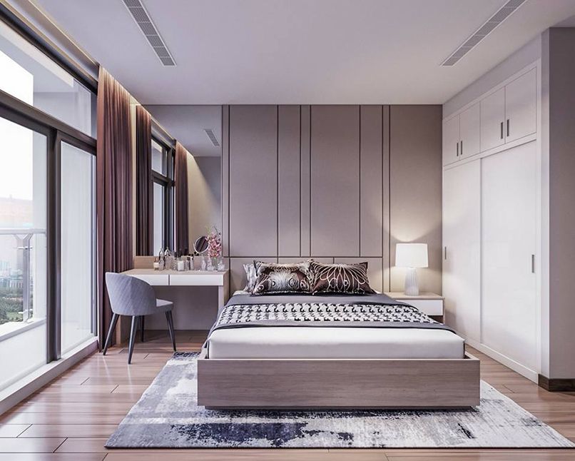 Thiết kế phòng ngủ hiện đại diện tích tiêu chuẩn