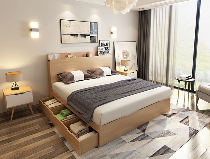 Giường ngủ tích hợp ngăn kéo chứa đồ