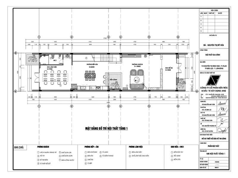 Miễn phí trọn bộ bản vẽ thiết kế nội thất nhà phố 2 tầng 3 phòng ngủ hiện đại NT215108 - Kiến trúc Angcovat