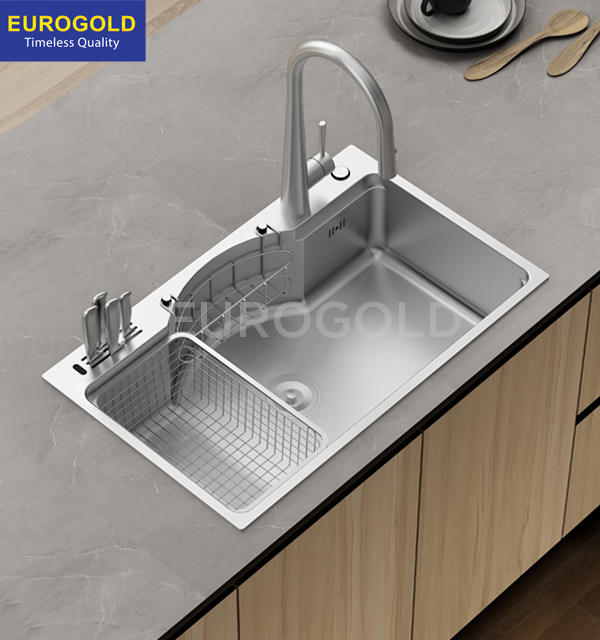 Chậu rửa bát chống xước inox 304 Eurogold - EUC28746ED