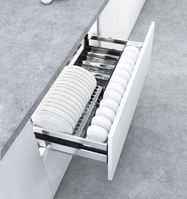 Giá bát đĩa inox hộp gắn cánh Eurogold - EU132900 