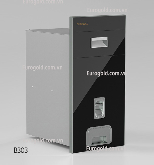 Thùng gạo gương nút nhấn màu bạc Eurogold - B25 