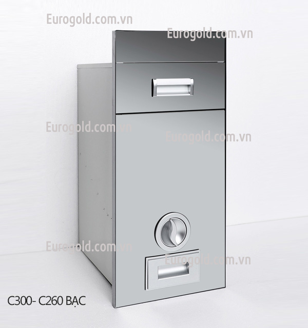 Thùng gạo mặt gương màu bạc Eurogold - C300