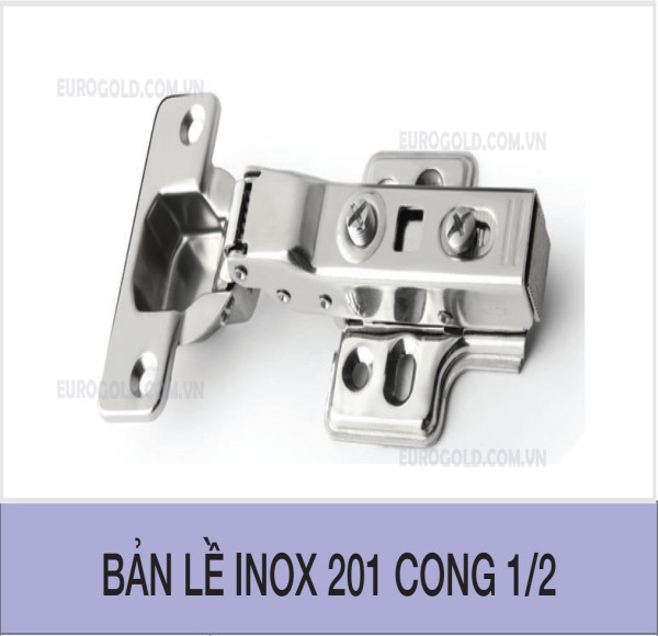 Bản lề inox 201 cong 1/2 Eurogold - WS02