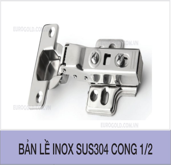 Bản lề inox SUS304 cong 1/2 Eurogold - WP02
