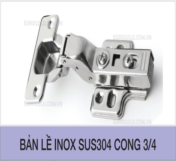 Bản lề inox SUS304 cong 3/4 Eurogold - WP03
