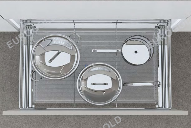  Giá xoong nồi inox nan âm tủ Eurogold