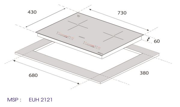 kich thước bếp từ EUH2121