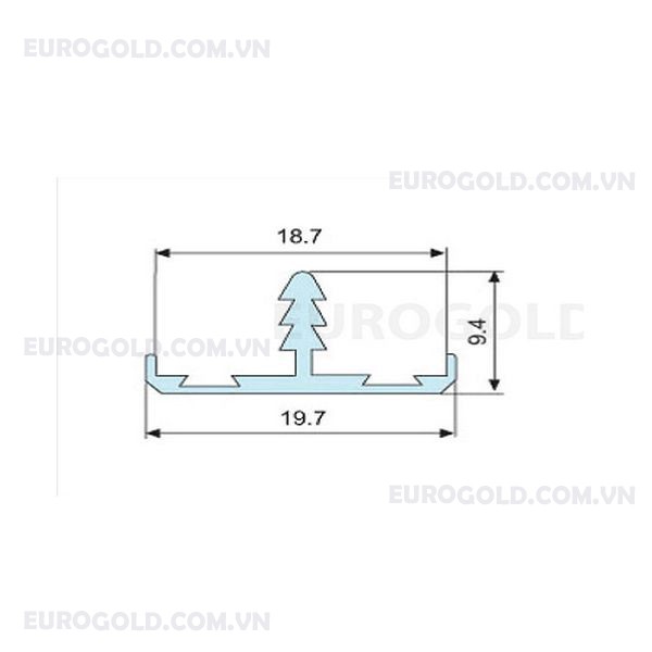 Nẹp bo cạnh T màu crom – Eurogold