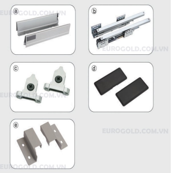 ray hop giam chan mo toan phan tai trong 40kg EUSE1 2 Ray hộp giảm chấn Eurogold mã EUSE