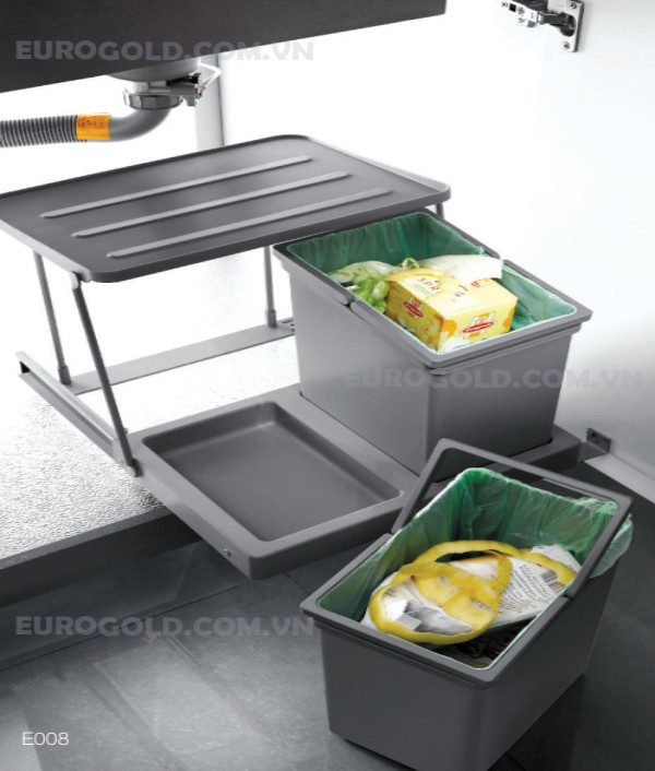 Thùng rác âm tủ cao cấp Eurogold - E008 